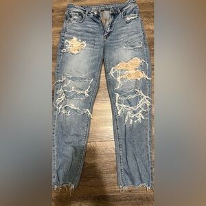 American Eagle Outfitters Light Blue Distressed Boyfriend Jeans